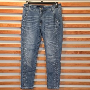 Vocal Blue Ankle Jeans with Studded Detail Size 33